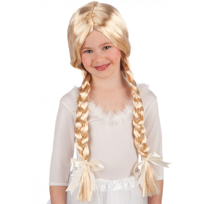 Dětská blond paruka s copánky